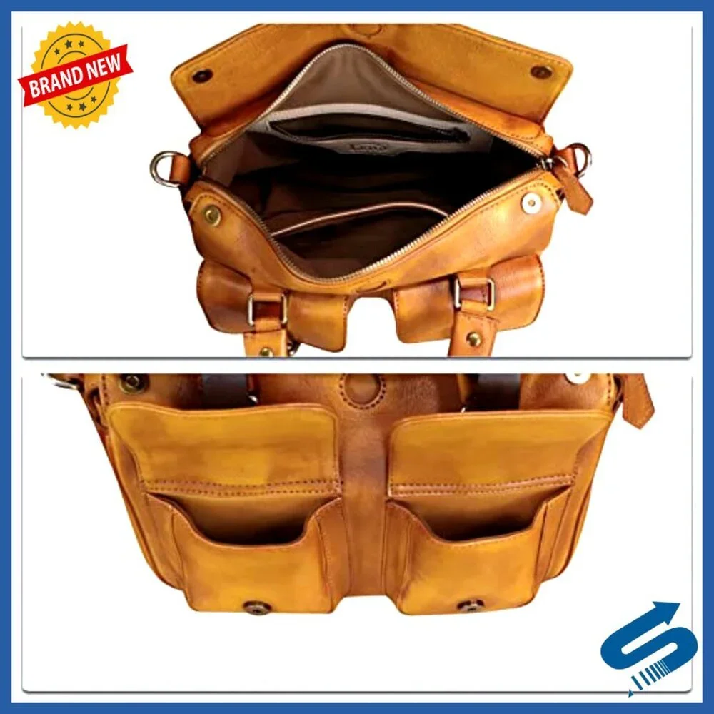 Genuine Leather Satchel Purse Top Handle Shoulder Crossbody Bag